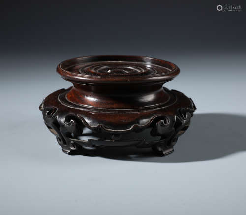 A Finely Carved Chinese Hardwood Stand
