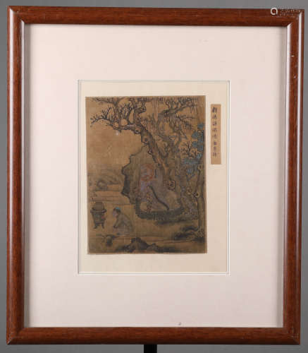 A Framed Chinese Hand-drawn Painting of Buddha Signed by Gu Deqian