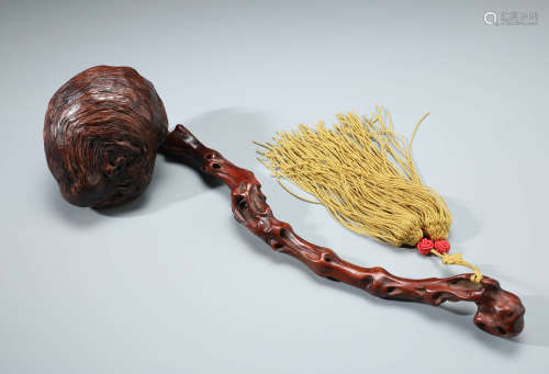 A Finely Carved Chinese Boxwood Ruyi Scepter