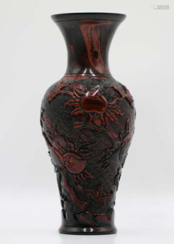 A Chinese Brown Peking Glass Vase