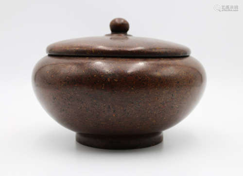 A Chinese Carved Tixi Lacquer Jar with Cover