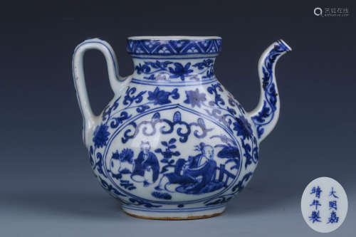 A Chinese Blue and White Porcelain Pot