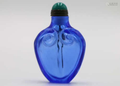 A Chinese Blue Peking Glass Snuff Bottle