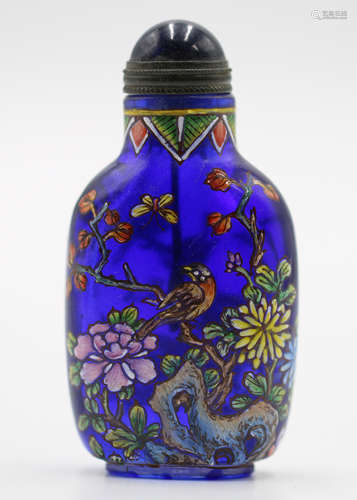 A Chinese BluePeking Glass Snuff Bottle