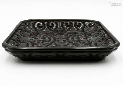 A Chinese Carved Tixi Lacquer Tray