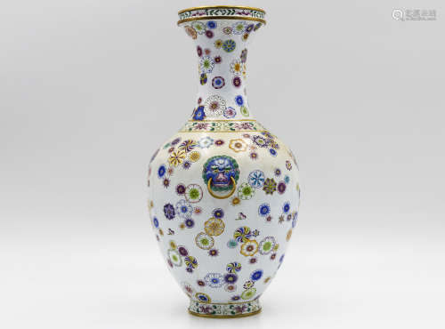A Chinese Gilt Bronze Enamel Vase
