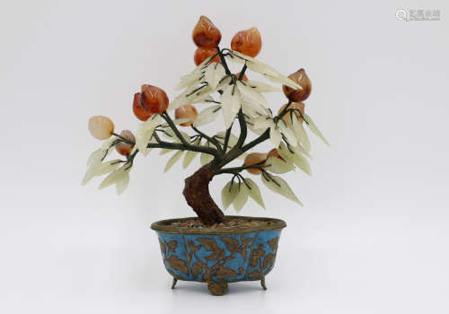 A Chinese Cloisonné Flower and Pot