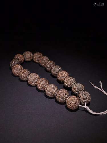 A Chinese Carved Agar-Wood Bracelet