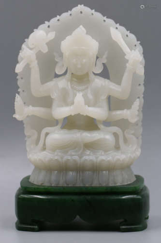 A Chinese Carved Jade Buddha
