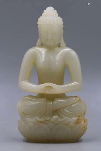 A Chiese Carved Jade Buddha