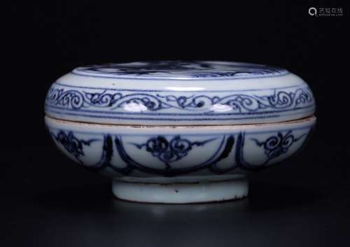 YUAN DYNASTY STYLE WHITE & BLUE HOLDING BOX