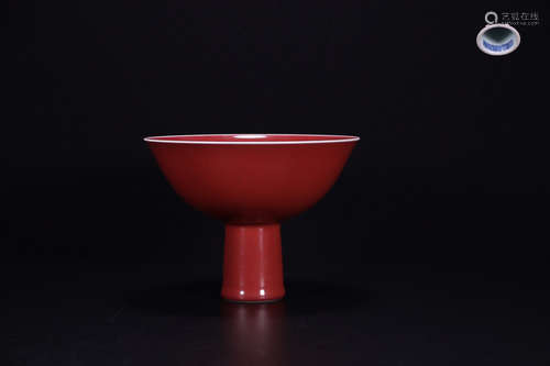 QIANLONG MARK RED GLAZE BOWL