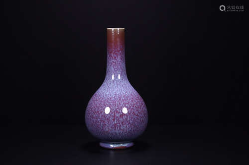 RED FAMBE GLAZE VASE WITH QIANLONG MARK