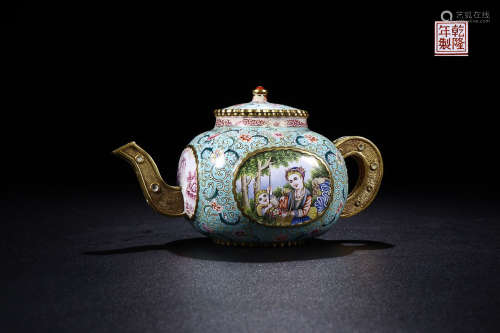 QIANLONG MARK ENAMEL TEAPOT