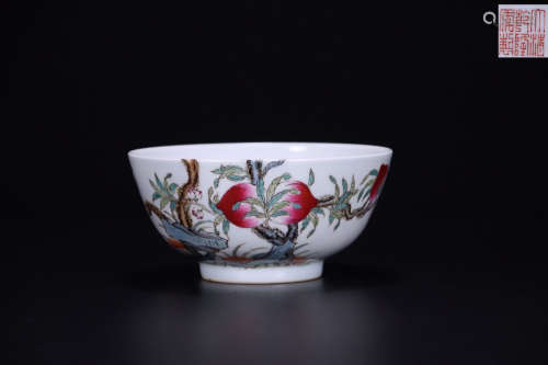 FAMILLE ROSE BOWLS WITH QIANLONG MARK