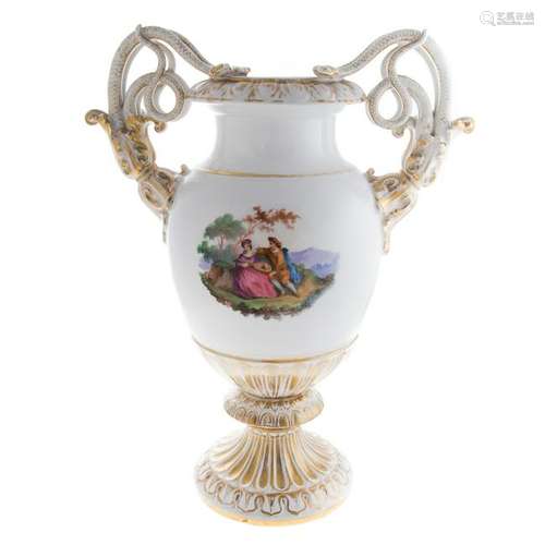 Meissen Style Porcelain Urn