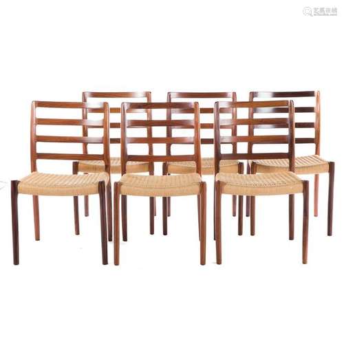 6 Mid-Century Modern Rosewood Dining Chairs