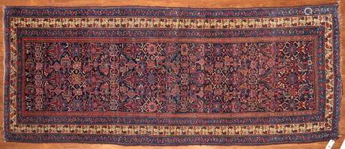 Antique Bijar Corridor Rug, Persia, 3.7 x 9.10