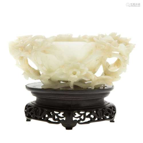 Chinese Carved Jade Flower Bowl