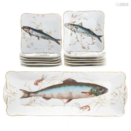 Charles Haviland Porcelain Fish Service