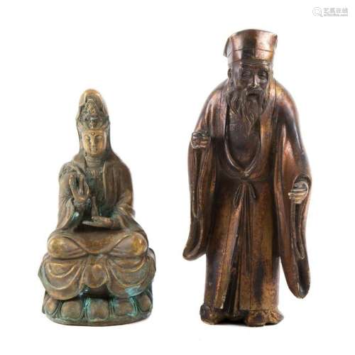 Chinese Bronze Sage And Bodhisattva