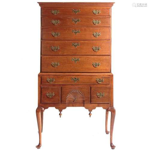 American Queen Anne Cherrywood Highboy