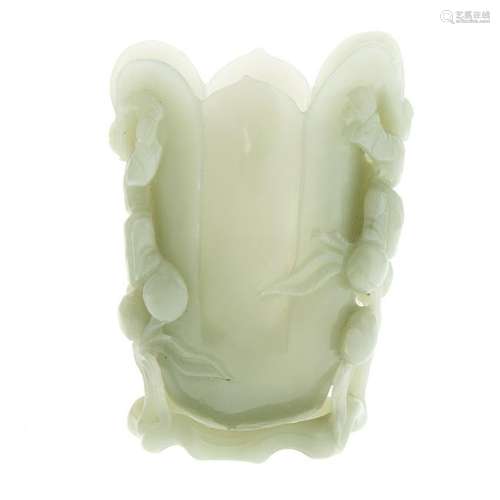 Chinese Carved Jade Flower Vase