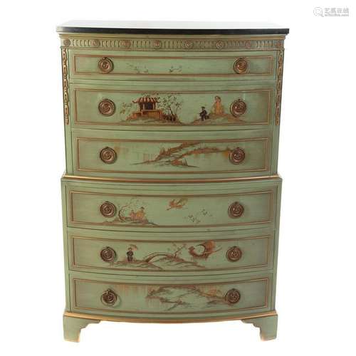 George III Style Chinoiserie Chest on Chest