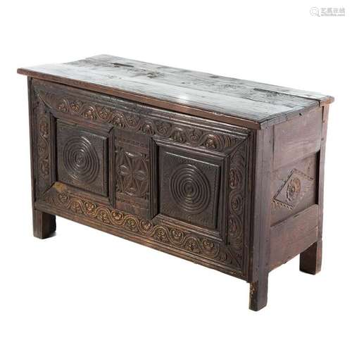 Jacobean Carved Oak Trunk