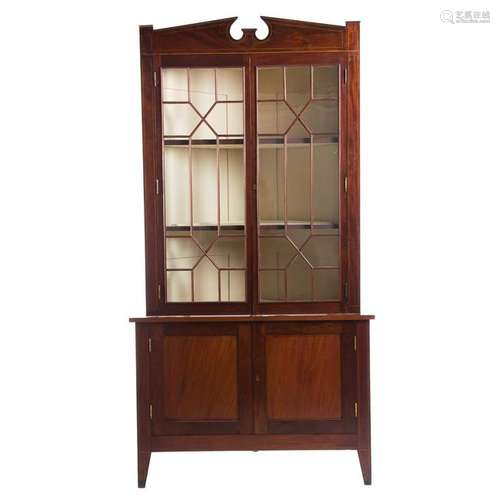 Federal Style Mahogany Inlaid Corner Cabinet