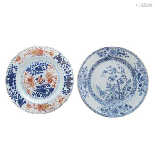 Two Chinese Export Porcelain Plates