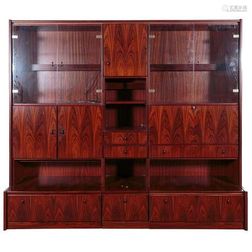 German Modular Rosewood Veneered Cabinet