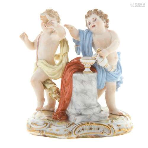 Meissen Porcelain Putti Figural Group