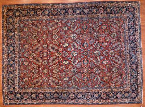 Antique Keshan Rug, Persia, 8.8 x 11.11