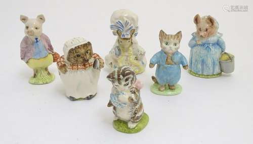 A group of six Beswick Beatrix Potter figures to