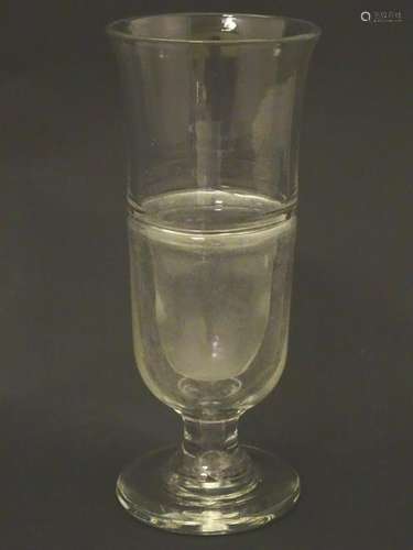 Unusual pedestal glass: a 19thC tall pedestal glass