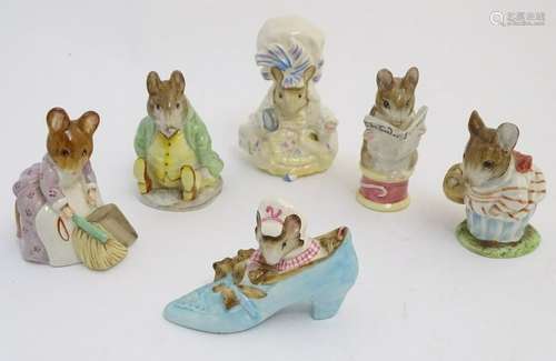 A group of six Beswick Beatrix Potter figures to