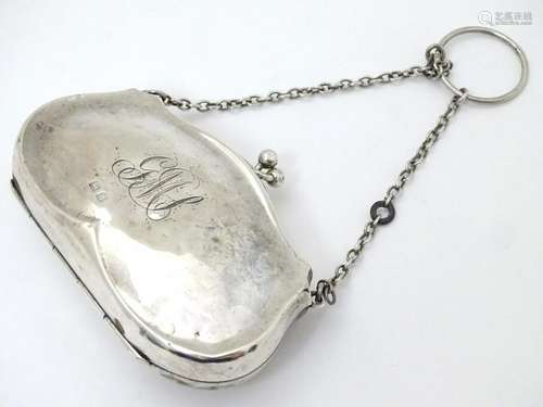 A ladies silver purse hallmarked Birmingham 1918 maker