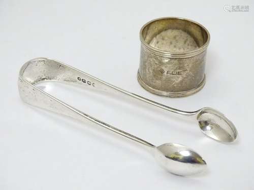 Victorian silver sugar tongs hallmarked Exeter 1879