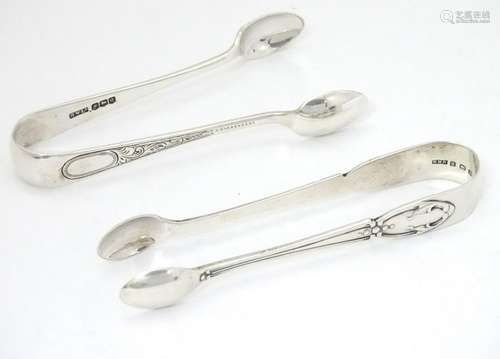 Silver sugar tongs: 1 x Birmingham 1925 maker William