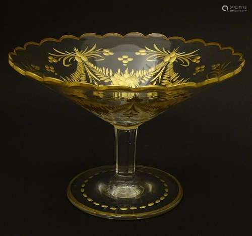 St Louis : a pedestal tazza like bonbon dish with gilt