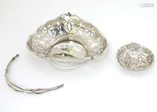 A silver bon bon dish hallmarked Birmingham 1910 maker