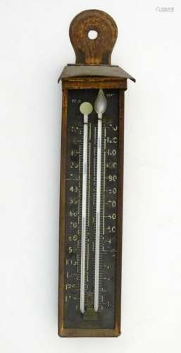 A 20thC max - min horticultural thermometer: a painted