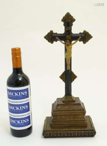 Corpus Christi / Crucifix : a polychromed metal and oak