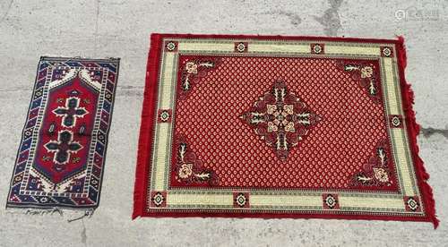 Rug / Carpet : two assorted rugs , one a small rug with