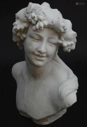 A reconstituted marble sculpture: bust of Bacchus,