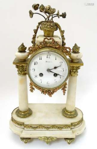Japy Freres & Co: a French Pillar clock, with a white