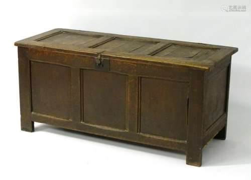 A late 17thC /early 18thC coffer with panelled front