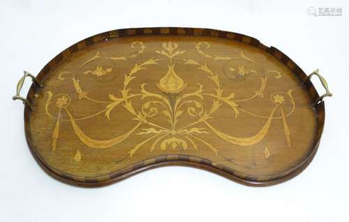 An Edwardian inlaid mahogany and Sheraton revival