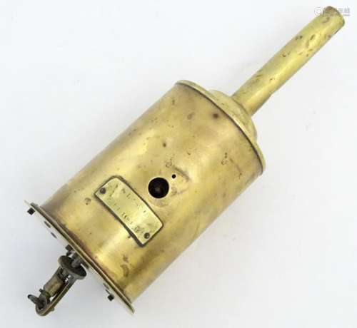 An early to mid 19thC brass clockwork spit jack, marked